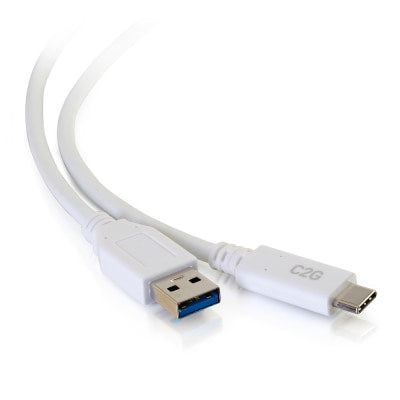 Legrand C2G 28835 | 3ft USB-C Male to USB-A Male Cable - USB 3.2 Gen 1 (5Gbps) - White