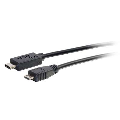 Legrand C2G 28850 | 3ft USB 2.0 USB-C to USB Micro-B Cable M/M - Black