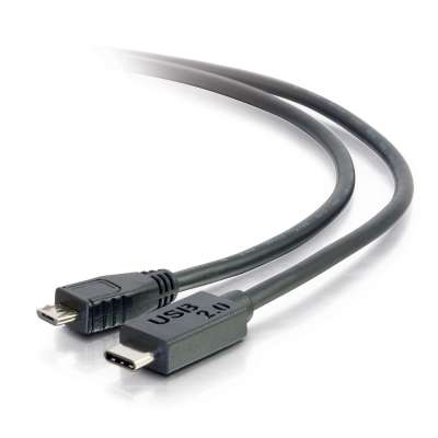 Legrand C2G 28850 | 3ft USB 2.0 USB-C to USB Micro-B Cable M/M - Black