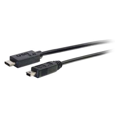 Legrand C2G 28856 | 10ft USB 2.0 USB-C to USB Mini-B Cable M/M - Black