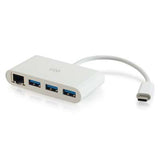 Legrand C2G 29746 | USB-C to Ethernet Adapter with PXE Boot and 3-Port USB Hub - White
