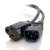 Legrand C2G 29935 | 2ft 16 AWG Monitor Power Adapter Cord (IEC320C14 to NEMA 5-15R) (TAA Compliant)