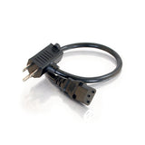 Legrand C2G 30537 | 1.5ft 16 AWG Universal Power Cord With Extra Outlet (TAA Compliant)