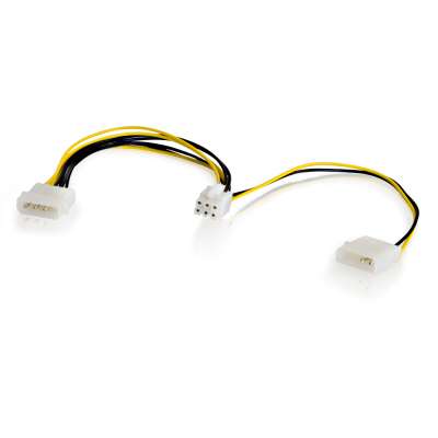 Legrand C2G 35522 | 10in One 6-pin PCI Express to Two 4-pin Molex Power Adapter Cable
