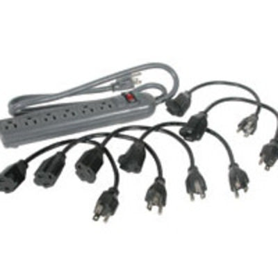 Legrand C2G 35549 | 6-Outlet Power Strip with Surge Suppressor (6) 1ft Outlet Saver Power Extension Cords
