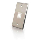 Legrand C2G 37093 | One Port Keystone Single Gang Wall Plate - Stainless Steel (TAA Compliant)