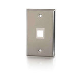 Legrand C2G 37093 | One Port Keystone Single Gang Wall Plate - Stainless Steel (TAA Compliant)