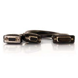 Legrand C2G 38065 | 9in One LFH-59 (DMS-59) Male to Two HD15 VGA Female Cable