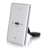 Legrand C2G 39870 | HDMI Pass Through Single Gang Wall Plate - Brushed Aluminum