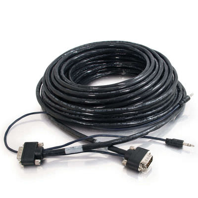 Legrand C2G 40177 | 35ft VGA + 3.5mm A/V Cable with Rounded Low Profile Connectors M/M - Plenum CMP-Rated