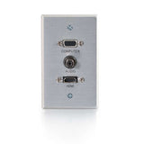 Legrand C2G 41034 | HDMI, VGA and 3.5mm Audio Pass Through Single Gang Wall Plate - Brushed Aluminum