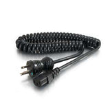 Legrand C2G 48070 | 8ft 16 AWG Coiled Hospital Grade Power Cord (NEMA 5-15P to IEC320C13) - Black