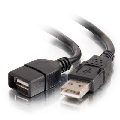 Legrand C2G 52106 | 1m USB 2.0 A Male to A Female Extension Cable - Black (3.3ft)