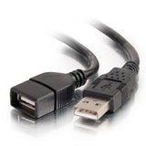 Legrand C2G 52107 | 2m USB 2.0 A Male to A Female Extension Cable - Black (6.6ft)