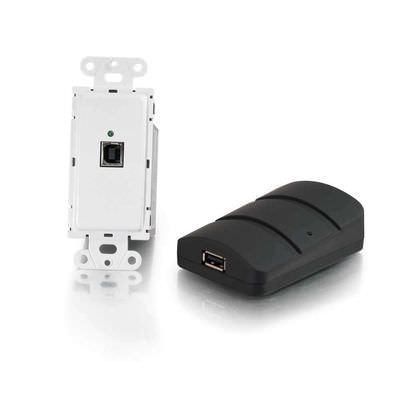 Legrand C2G 53878 | USB 2.0 Over Cat5 Superbooster Wall Plate Transmitter to Dongle Receiver Kit