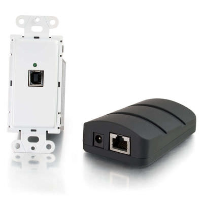 Legrand C2G 53878 | USB 2.0 Over Cat5 Superbooster Wall Plate Transmitter to Dongle Receiver Kit
