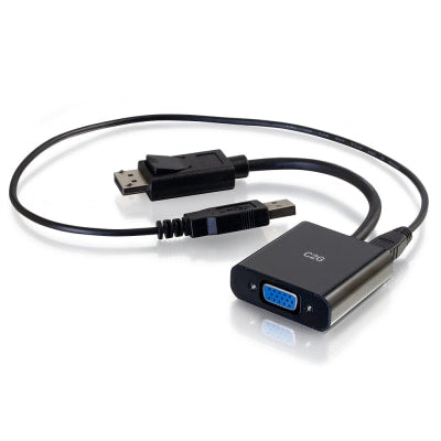 Legrand C2G 54682 | 8in Display Port Male to VGA + Audio Female Active Adapter Converter - Black