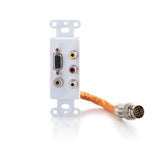 Legrand C2G 60022 | RapidRun Integrated VGA (HD15) + 3.5mm + Composite Video + Stereo Audio Wall Plate - White