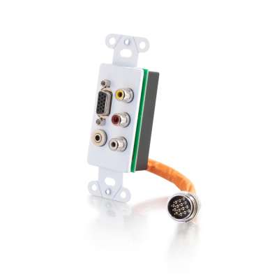 Legrand C2G 60022 | RapidRun Integrated VGA (HD15) + 3.5mm + Composite Video + Stereo Audio Wall Plate - White