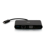 Legrand C2G C2G29828 | USB-C to HDMI, VGA, USB-A, and RJ45 Multiport Adapter - 4K 30Hz - Black