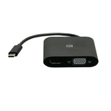 Legrand C2G C2G29830 | USB-C to HDMI and VGA MST Multiport Adapter - 4K 30Hz - Black
