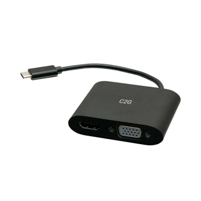 Legrand C2G C2G29830 | USB-C to HDMI and VGA MST Multiport Adapter - 4K 30Hz - Black
