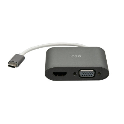 Legrand C2G C2G29831 | USB-C to HDMI and VGA MST Multiport Adapter - 4K 30Hz - White