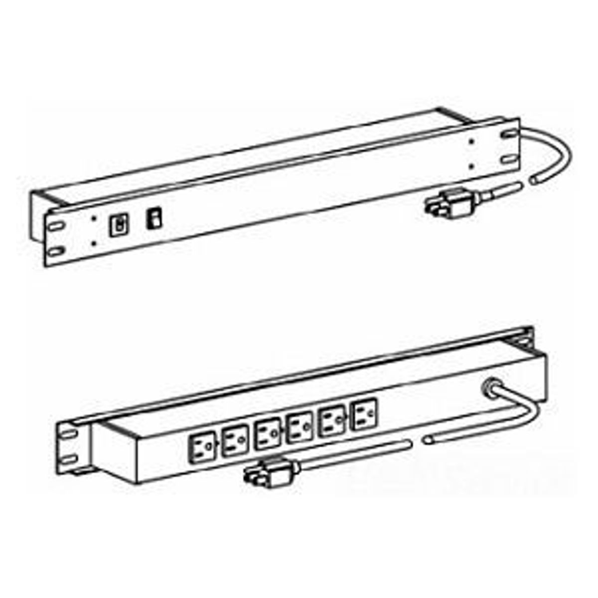 Legrand J06B2B | 6 Outlet Rack Mount Plug-In Outlet Center