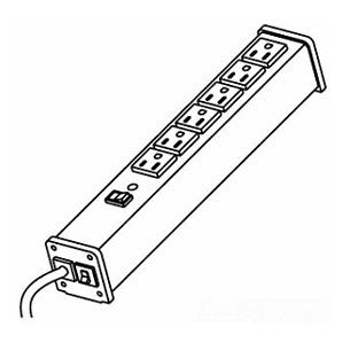 Legrand UL207BC | Lc, 12.188in Gray with 6 5-15r recepts