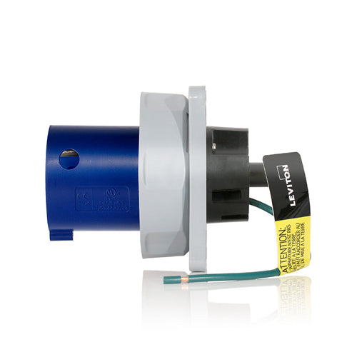 Leviton 360B6WLEV | LEV Series IEC Pin & Sleeve Inlet