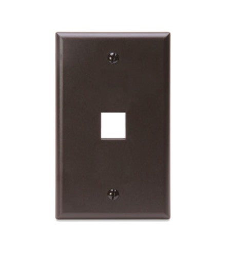 Leviton 41080-1BP | Single-Gang QUICKPORT™ Wallplate, 1-Port, Brown