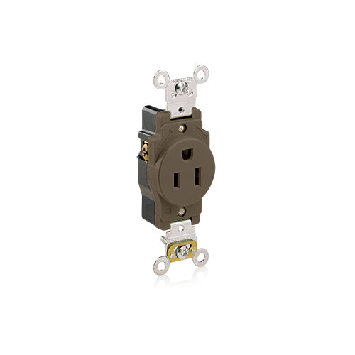 Leviton 5261 | 15 Amp Single Receptacle/Outlet, Industrial Grade, Self-Grounding