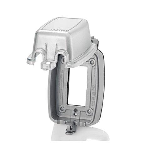 Leviton 5980-CL | 1-Gang Extra Duty Weather-Resistant While-In-Use Cover for GFCI/Decora Opening Only, Vertical, Clear