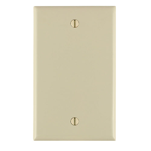 Leviton 80714-T | 1-Gang Blank Wallplate, Standard Size, Thermoplastic Nylon, Light Almond