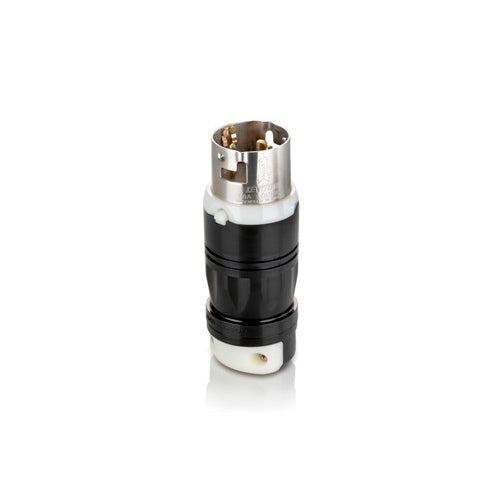 Leviton CS8265C | 50 Amp, 250 Volt, Black & White Locking Plug, Industrial Grade