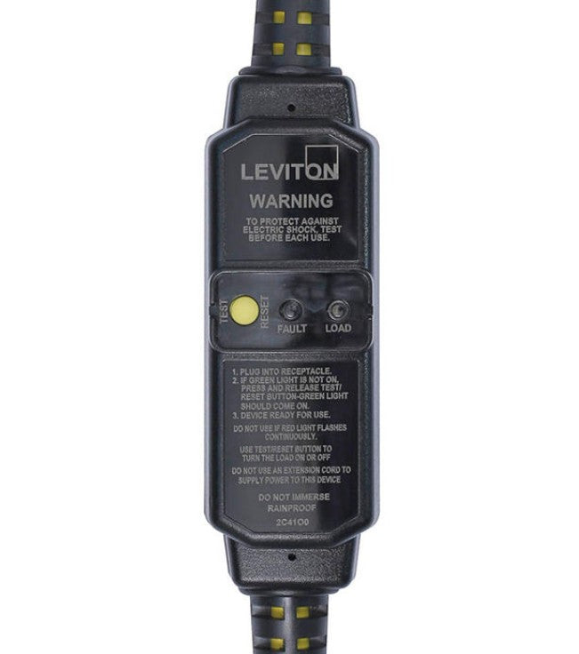 Leviton GSCA2-37E | 20 Amp GFCI Cord Set, 37 Foot 3 Inches, Automatic Reset
