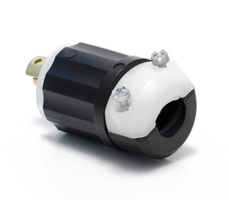 Leviton ML3-P | Mini Locking Plug, 15 Amp, 125/250 Volt, Industrial Grade, Black & White