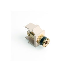 Leviton Manufacturing 40833-BTE | QuickPort Binding Post Adapter, Black Stripe, Light Almond, 0.636 in H x 0.575 in W x 1.19 in D