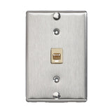 Leviton Manufacturing Co 40226-S | Telephone Wall Jack, 6P6C, Screw Terminal, Stainless Steel