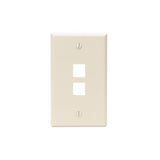 Leviton Manufacturing Co 41080-2TP | Single-Gang QUICKPORT Wallplate, 2-Port, Light Almond