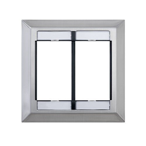 Leviton Manufacturing Co 41290-DMS | Dual Gang MOS Wallplate with ID Windows, Stainless Steel