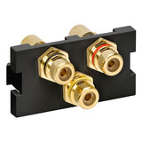 Leviton Manufacturing Co 41292-3RE | RCA Composite Feedthrough MOS Connector, Black