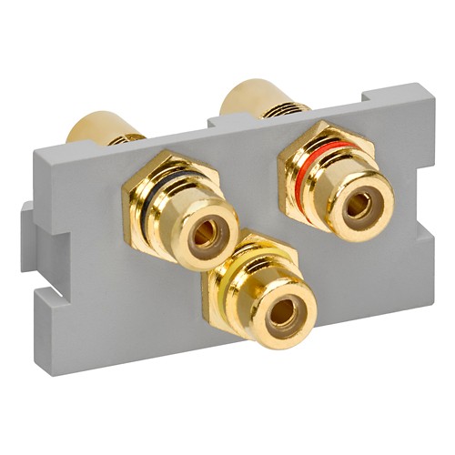 Leviton Manufacturing Co 41292-3RG | RCA Composite Feedthrough MOS Connector, Gray