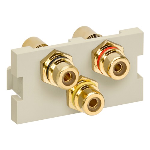 Leviton Manufacturing Co 41292-3RI | RCA Composite Feedthrough MOS Connector, Ivory