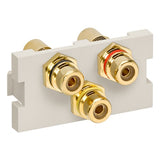 Leviton Manufacturing Co 41292-3RT | RCA Composite Feedthrough MOS Connector, Light Almond