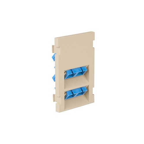 Leviton Manufacturing Co 41293-4CI | Duplex SC Angled Fiber Adapter MOS Module, Zirconia Ceramic Sleeve, 3 Units High, Ivory