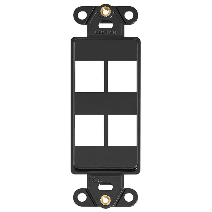 Leviton 41644-00E | Quickport Decora Insert, 4-Port, Black