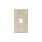 Leviton Manufacturing Co 42080-1IS | Single-Gang QUICKPORT Wallplate with ID Window, 1-Port, Ivory