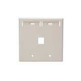Leviton Manufacturing Co 42080-1TP | Dual-Gang QUICKPORT Wallplate with ID Windows, 1-Port, Light Almond