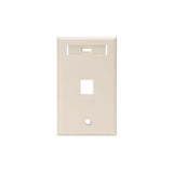 Leviton Manufacturing Co 42080-1TS | Single-Gang QUICKPORT Wallplate with ID Window, 1-Port, Light Almond